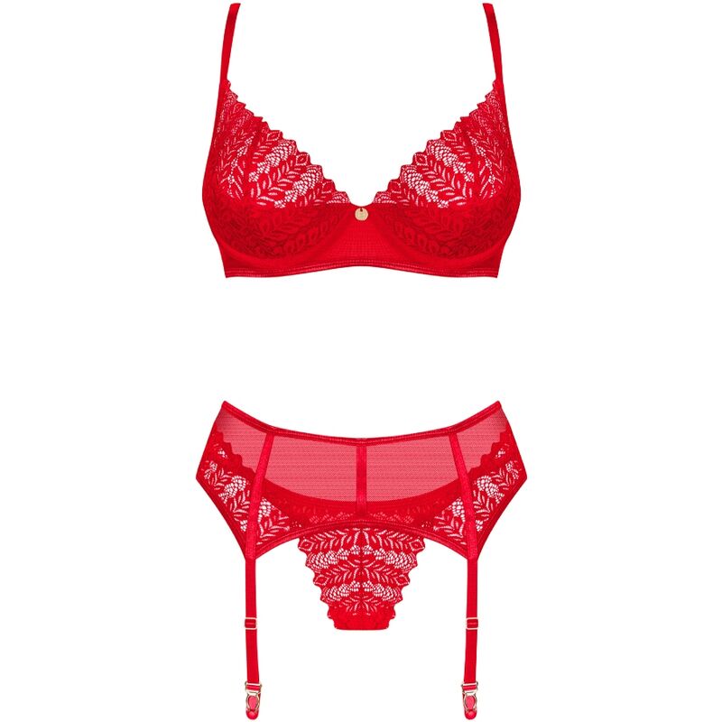 OBSESSIVE - INGRIDIA SET TRES PIEZAS ROJO XL/XXL